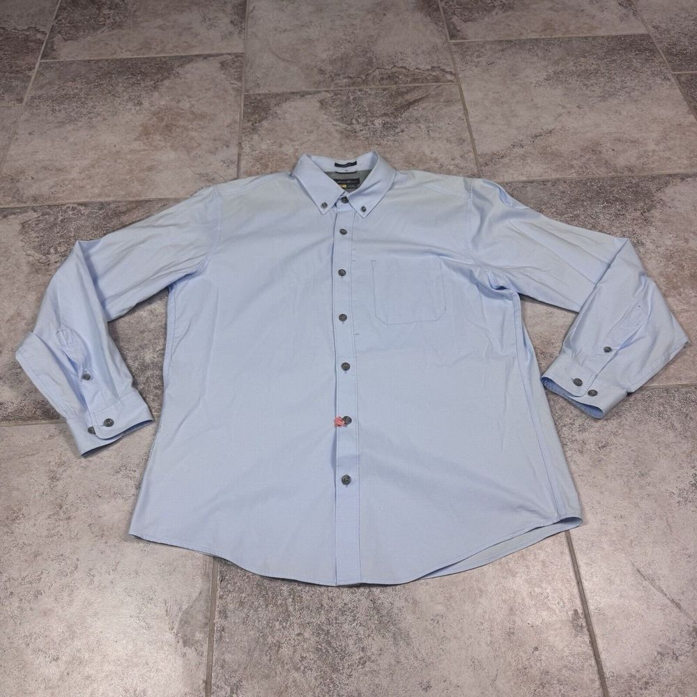 Eddie Bauer Travex Getaway Shirt Mens Large Blue Classic Fit Button Down